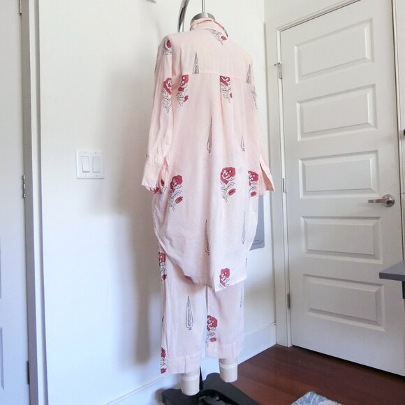 Resha India Hand Block Printed Matching Set (Tunic + Pants) 100% Cotton Size M - Picture 2 of 7